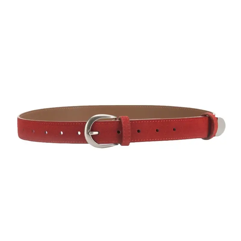 Women's Red Korean Belt with Needle Buckle - Image 17