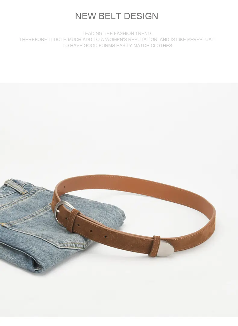 Women's Red Korean Belt with Needle Buckle — feature 10