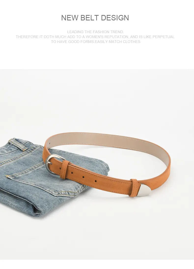 Women's Red Korean Belt with Needle Buckle — feature 11