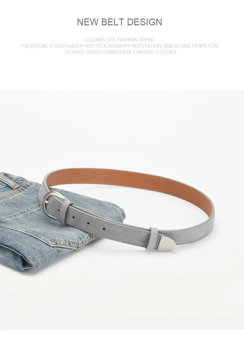 Women's Red Korean Belt with Needle Buckle — feature 12