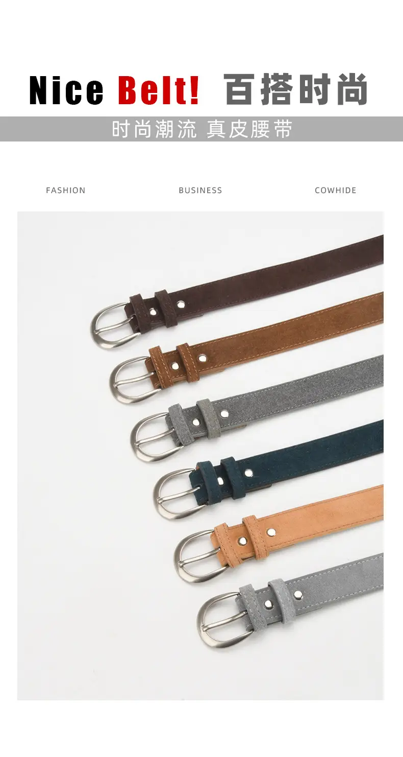 Women's Red Korean Belt with Needle Buckle — feature 3