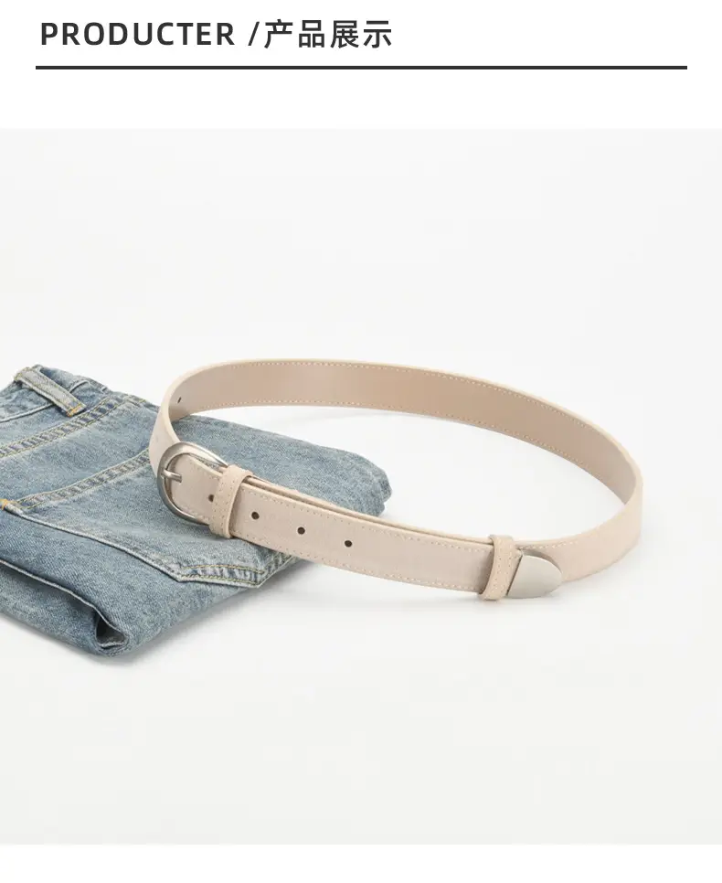 Women's Red Korean Belt with Needle Buckle — feature 9