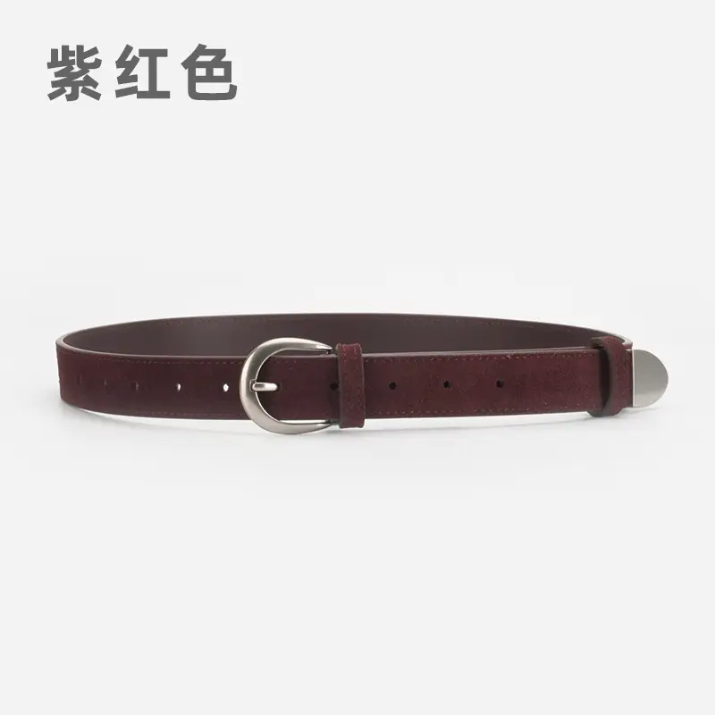 Women's Red Korean Belt with Needle Buckle - Image 11