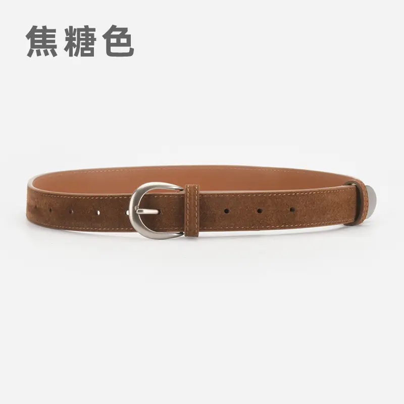 Women's Red Korean Belt with Needle Buckle - Image 2