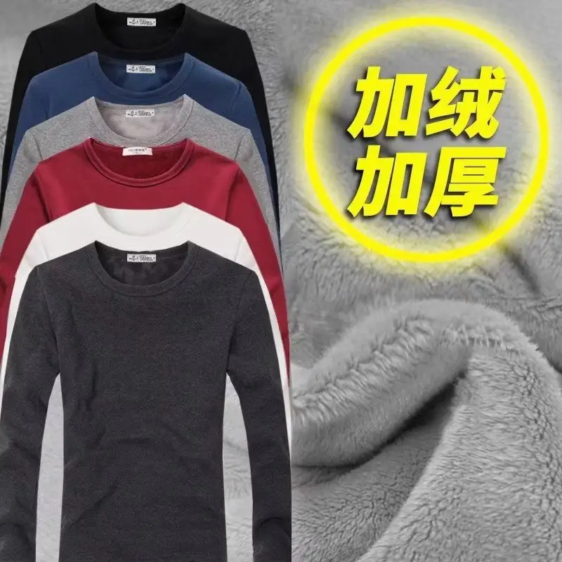 Men Fleece Lined Navy Blue Long Sleeve Shirt — feature 2
