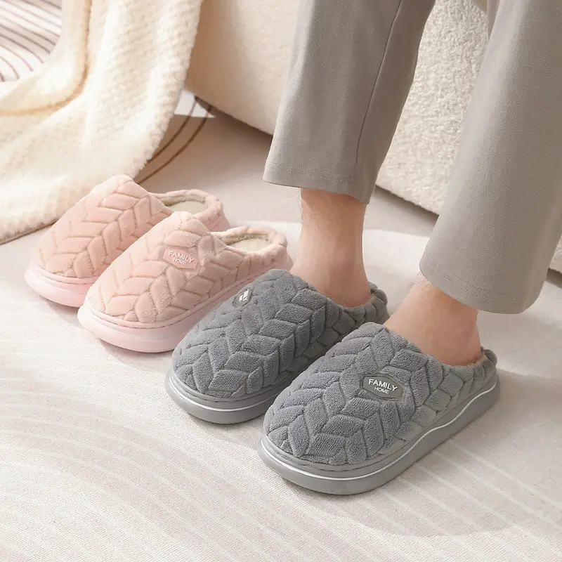 Warm Cotton Slippers Women's Winter Indoor Household fleece-lined Thickened Men's Winter Mao Mao Slippers Men's Winter Wholesale - Image 5