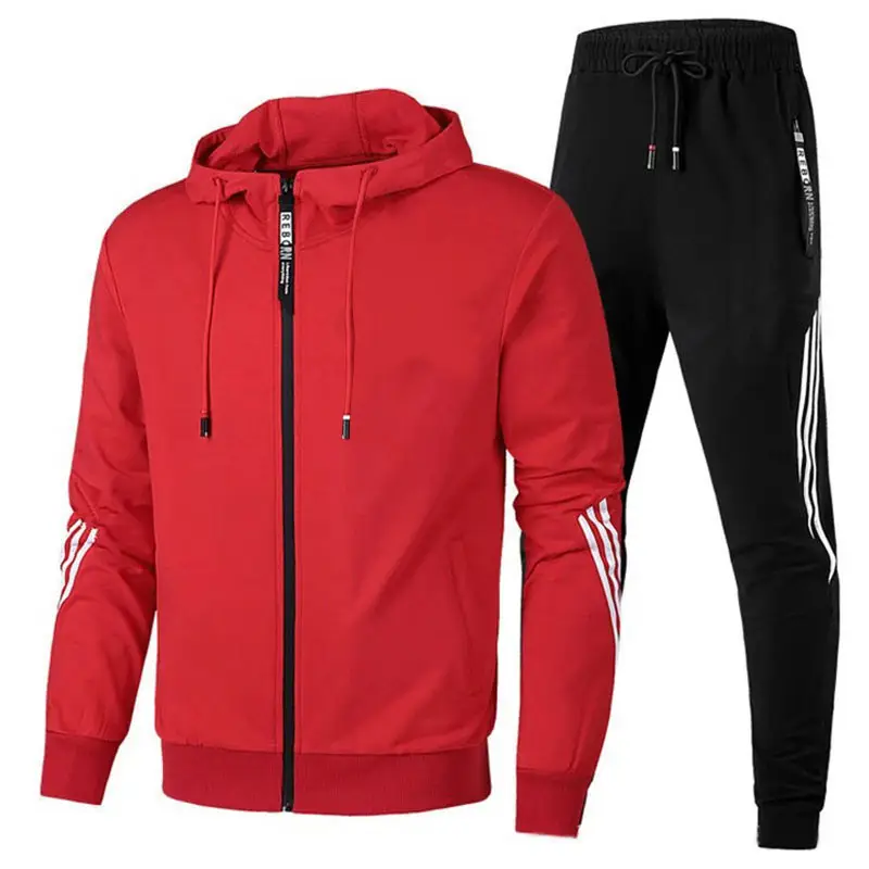 Men Yellow Black Hoodie Pants Set with 3Stripes