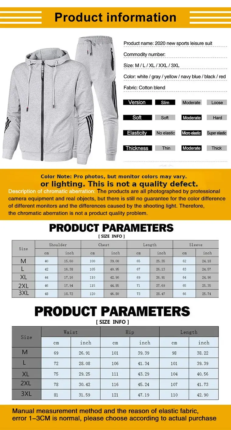 Men Yellow Black Hoodie Pants Set with 3Stripes — feature 1