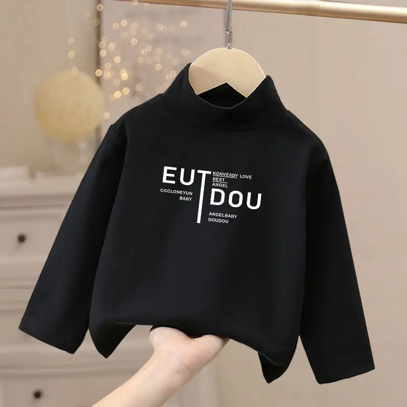 Black Hooded T-Shirt for Boys Girls European Print — feature 7