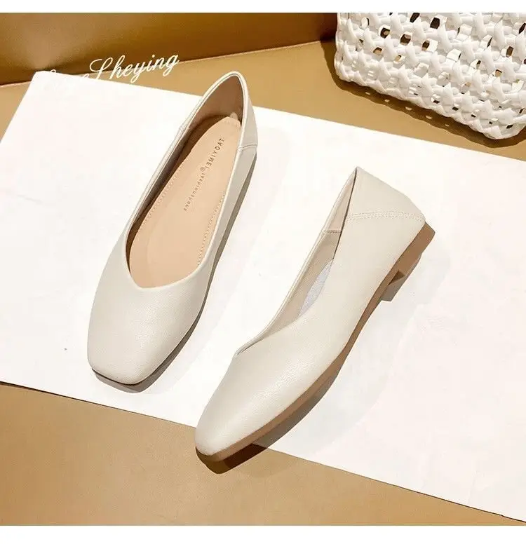 Women's Beige Leather Slip-On Flats 2024 — feature 12
