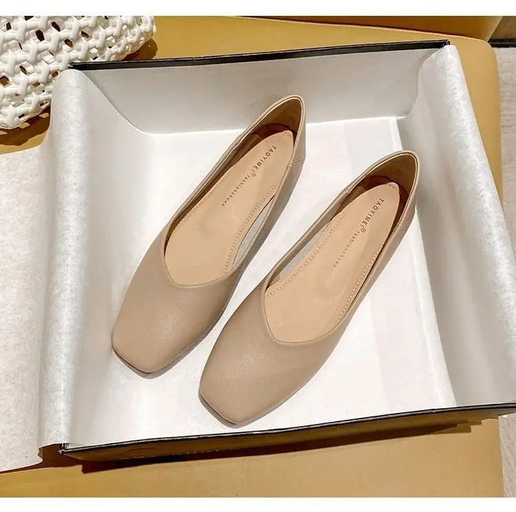 Women's Beige Leather Slip-On Flats 2024 — feature 13