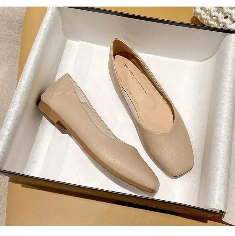 Women's Beige Leather Slip-On Flats 2024 — feature 14