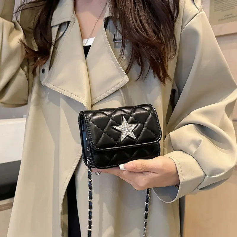 Black Star Chain Crossbody Bag for Women - Image 5