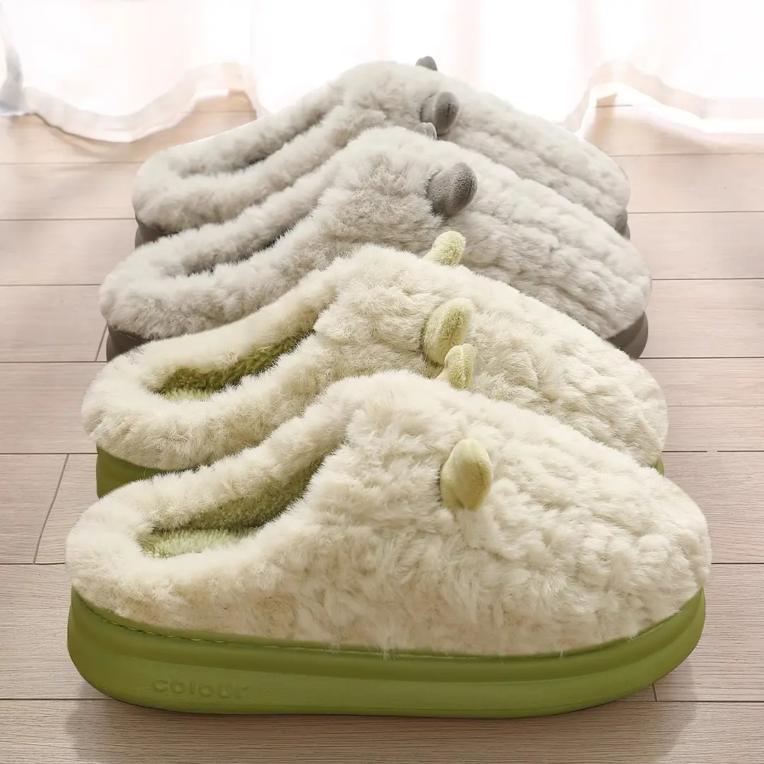 Women's Cotton Slippers for Autumn and Winter, Indoor Warm Furry Slippers, Thick-Soled Cotton Slippers, Autumn and Winter Women's Wholesale - Image 9