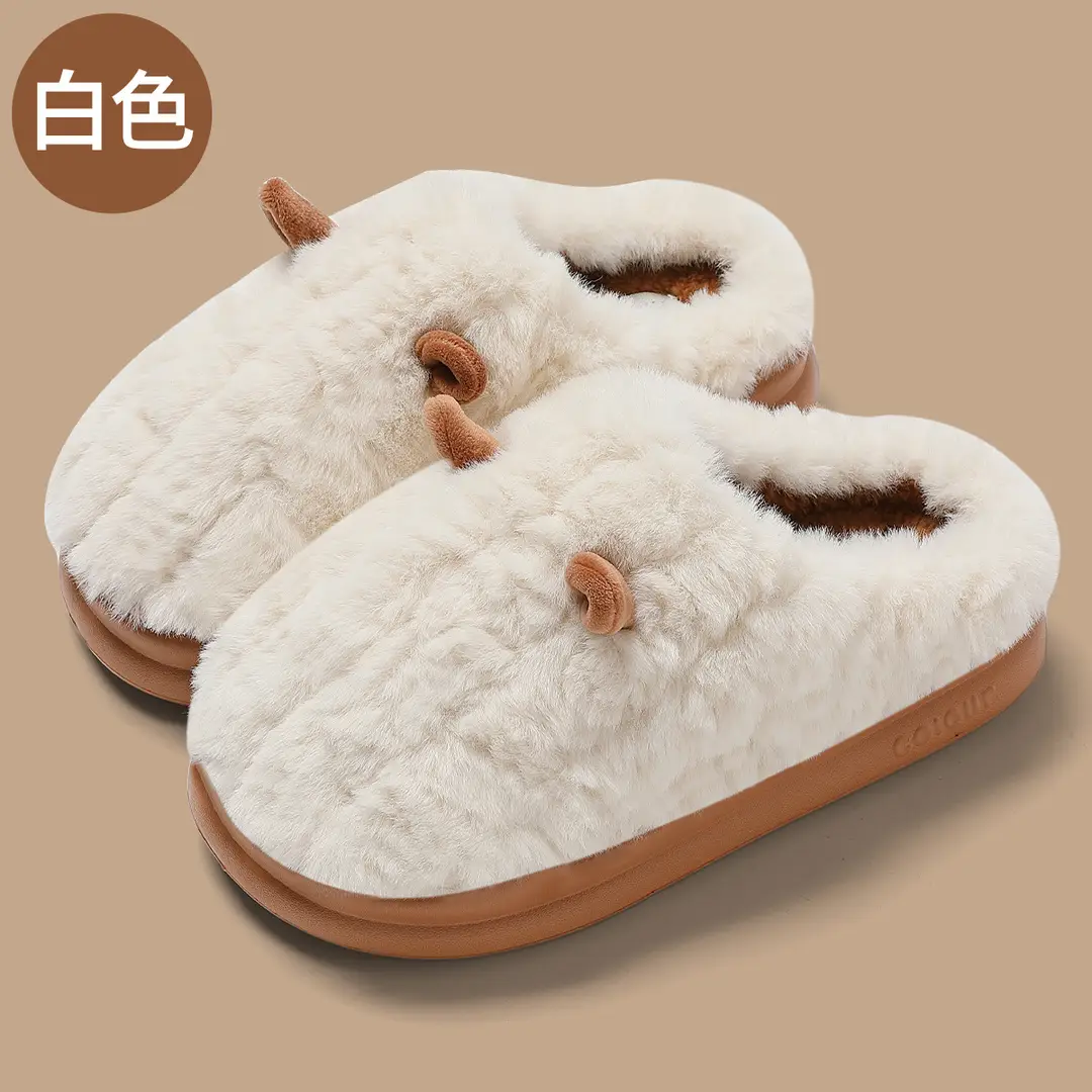 Women's Cotton Slippers for Autumn and Winter, Indoor Warm Furry Slippers, Thick-Soled Cotton Slippers, Autumn and Winter Women's Wholesale - Image 4