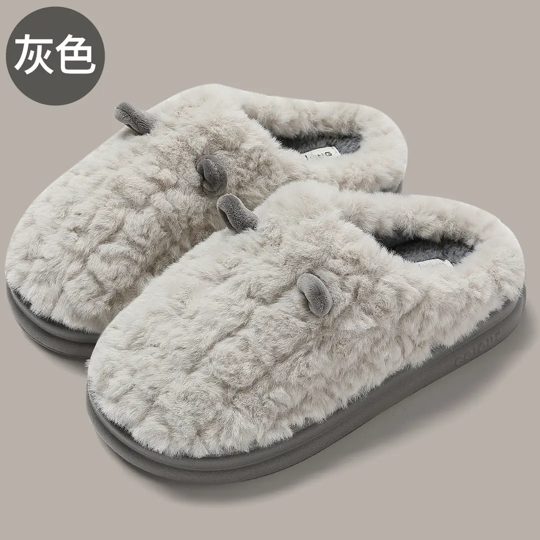 Women's Cotton Slippers for Autumn and Winter, Indoor Warm Furry Slippers, Thick-Soled Cotton Slippers, Autumn and Winter Women's Wholesale - Image 5