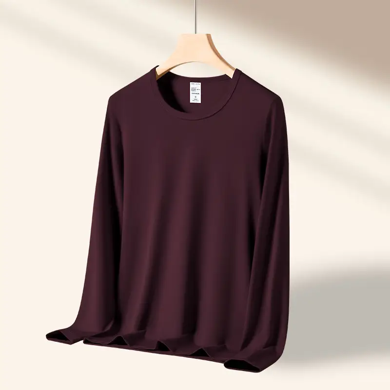 Men Grey Long Sleeve T-Shirt Spring Autumn Wear - Image 4