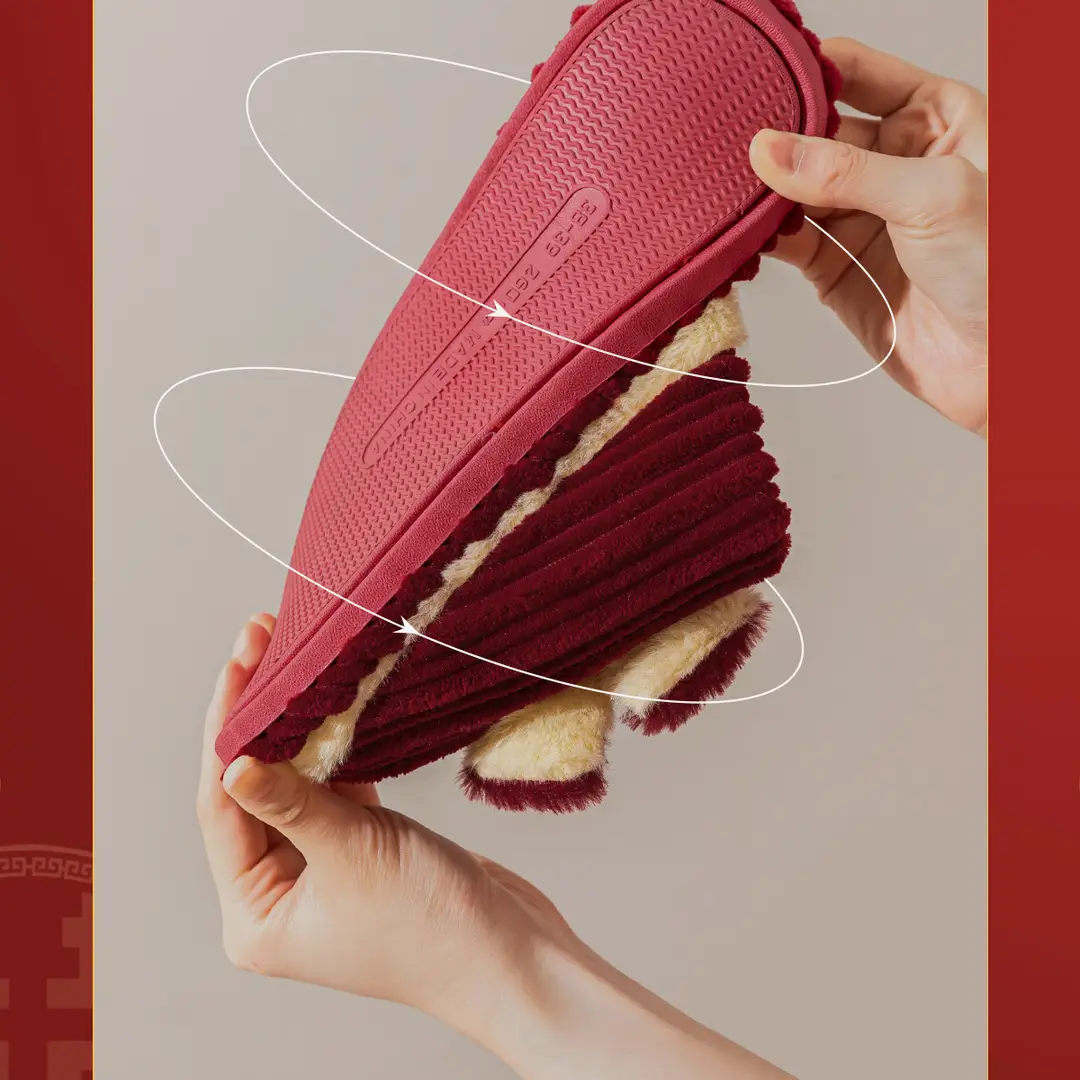 Wedding Slippers in Festive Red for Women, 2026 New Model, Bridal Dowry, Newlywed Couple's Wedding Shoes, Home Use, Morning Robe — feature 12
