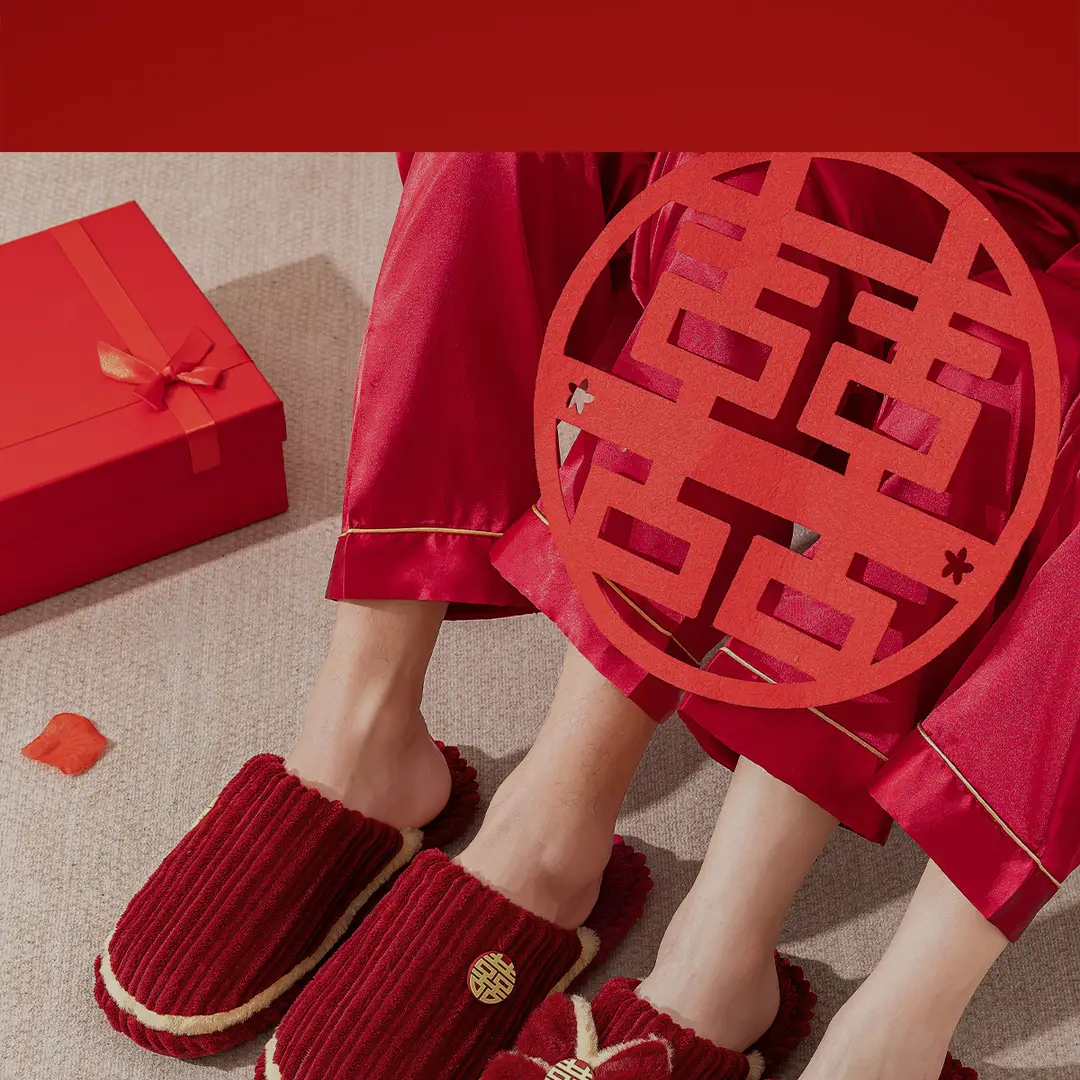 Wedding Slippers in Festive Red for Women, 2026 New Model, Bridal Dowry, Newlywed Couple's Wedding Shoes, Home Use, Morning Robe — feature 22