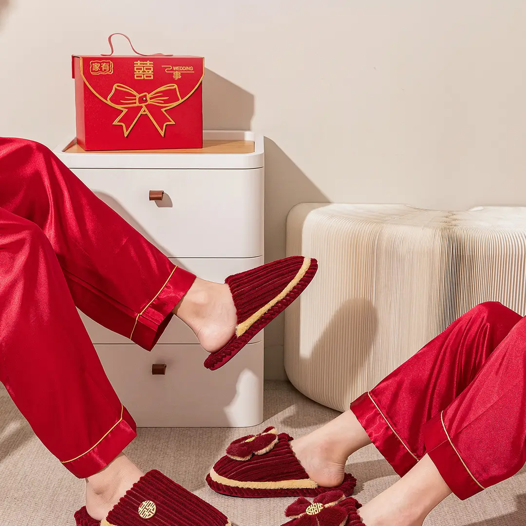 Wedding Slippers in Festive Red for Women, 2026 New Model, Bridal Dowry, Newlywed Couple's Wedding Shoes, Home Use, Morning Robe — feature 8