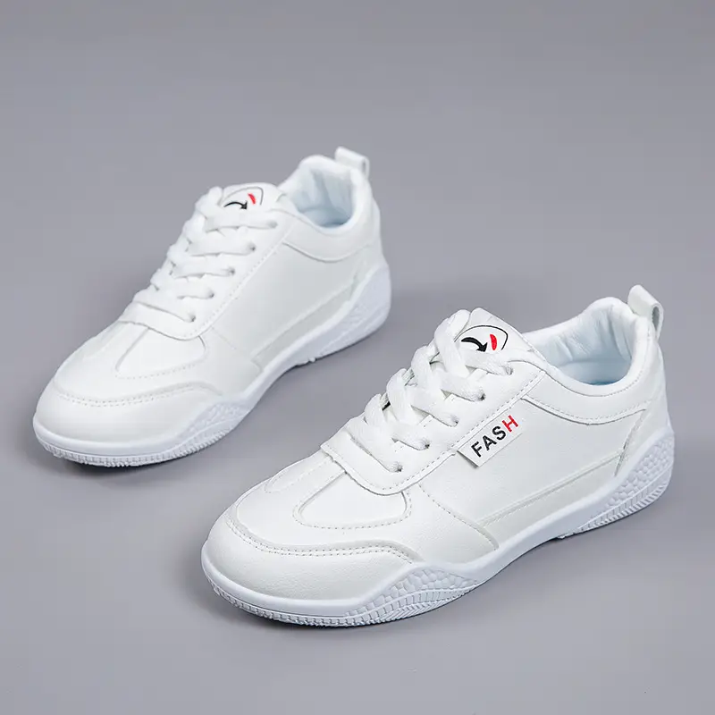 2026 New Spring Leather White Shoes for Women, Korean Style Versatile Casual Shoes, Soft-Soled Breathable Sports Running Shoes - Image 4