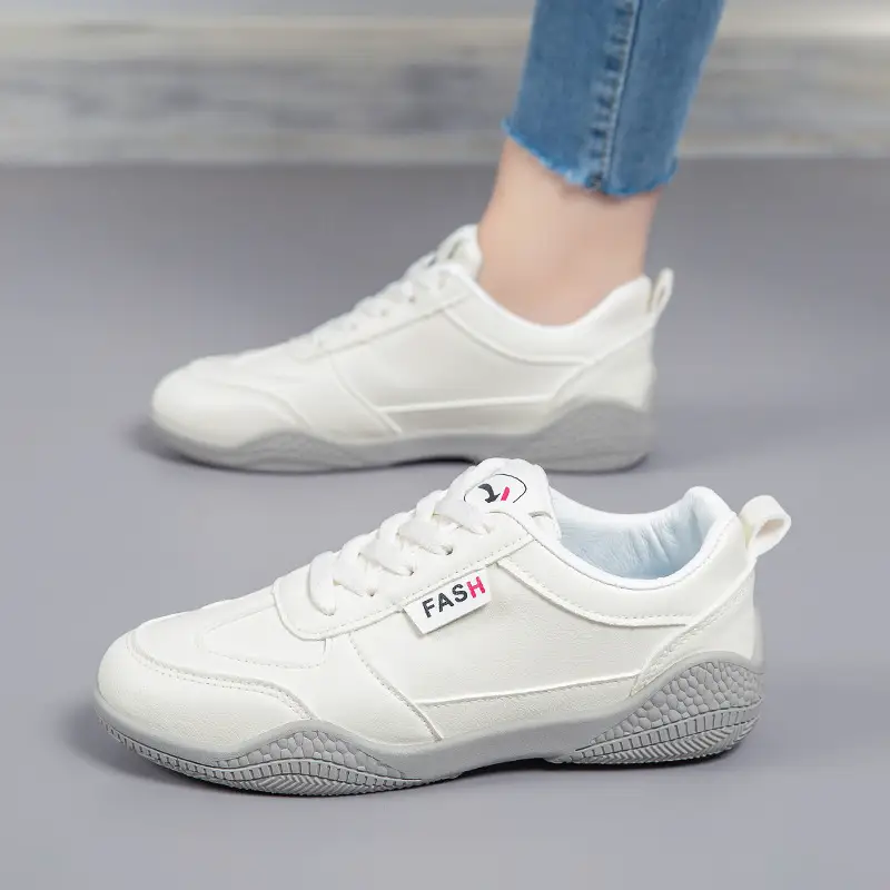 2026 New Spring Leather White Shoes for Women, Korean Style Versatile Casual Shoes, Soft-Soled Breathable Sports Running Shoes - Image 5
