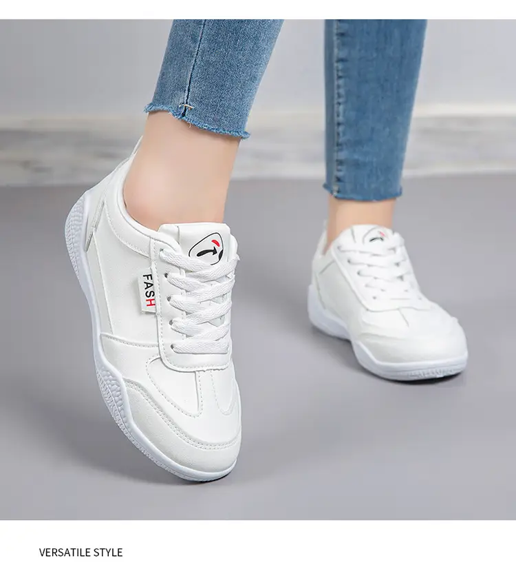 2026 New Spring Leather White Shoes for Women, Korean Style Versatile Casual Shoes, Soft-Soled Breathable Sports Running Shoes — feature 15