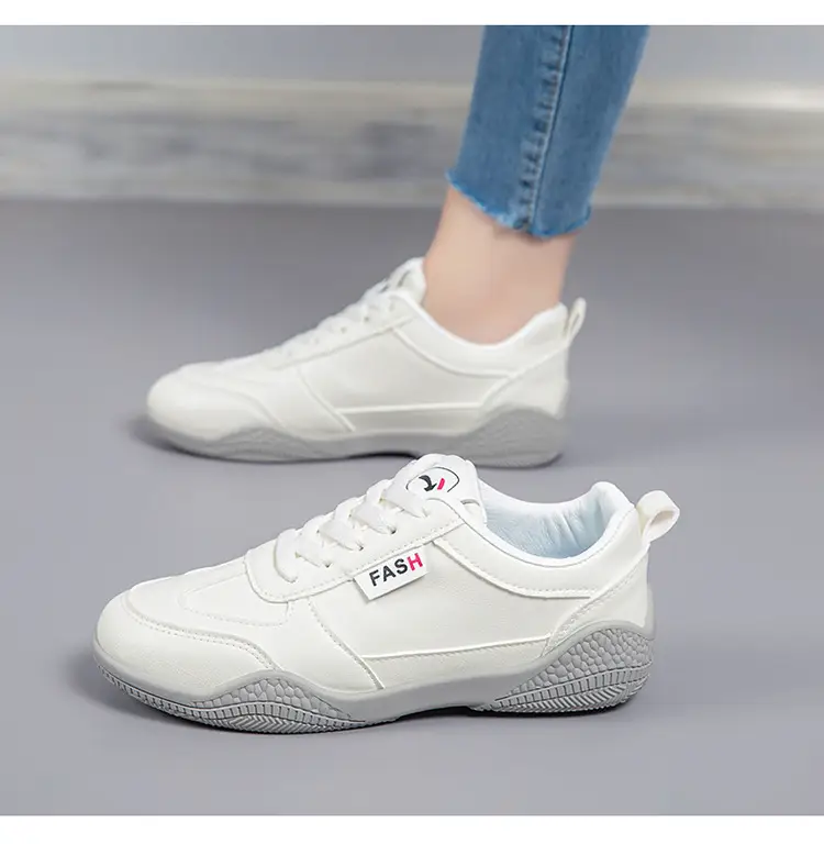 2026 New Spring Leather White Shoes for Women, Korean Style Versatile Casual Shoes, Soft-Soled Breathable Sports Running Shoes — feature 18