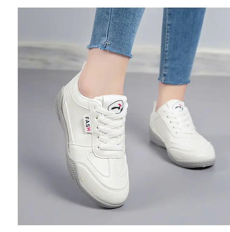 2026 New Spring Leather White Shoes for Women, Korean Style Versatile Casual Shoes, Soft-Soled Breathable Sports Running Shoes — feature 19