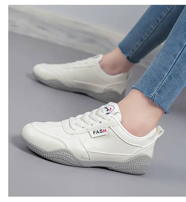2026 New Spring Leather White Shoes for Women, Korean Style Versatile Casual Shoes, Soft-Soled Breathable Sports Running Shoes — feature 20