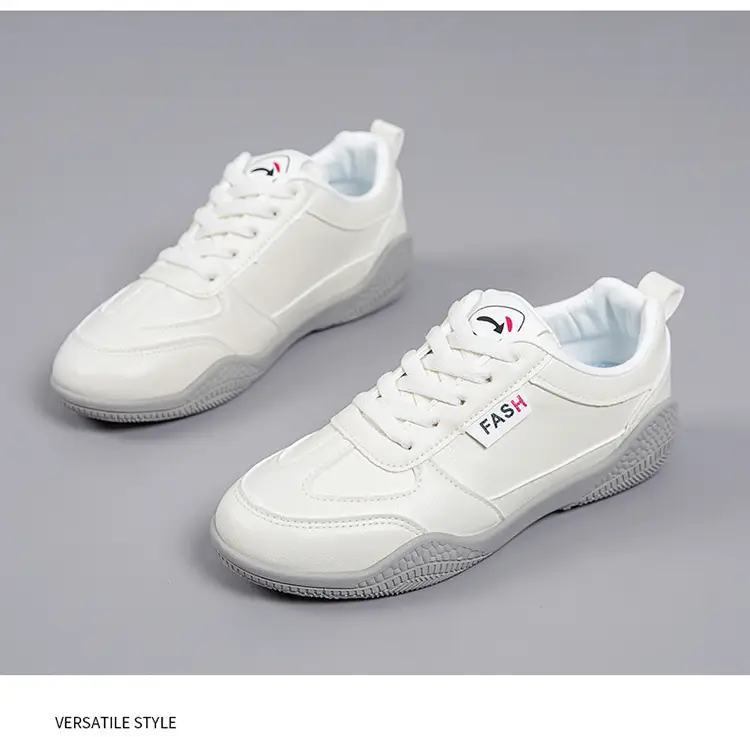 2026 New Spring Leather White Shoes for Women, Korean Style Versatile Casual Shoes, Soft-Soled Breathable Sports Running Shoes — feature 25