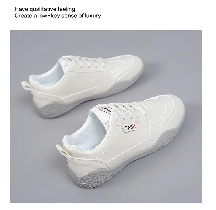 2026 New Spring Leather White Shoes for Women, Korean Style Versatile Casual Shoes, Soft-Soled Breathable Sports Running Shoes — feature 26