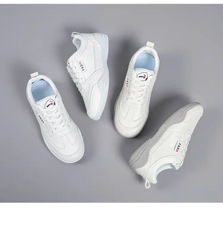 2026 New Spring Leather White Shoes for Women, Korean Style Versatile Casual Shoes, Soft-Soled Breathable Sports Running Shoes — feature 28