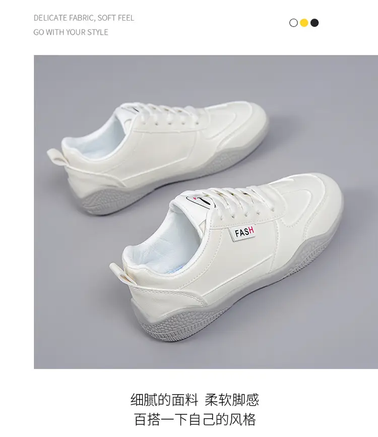 2026 New Spring Leather White Shoes for Women, Korean Style Versatile Casual Shoes, Soft-Soled Breathable Sports Running Shoes — feature 7