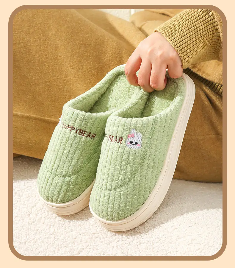 New Cotton Slippers for Men in Autumn and Winter with Heel for Home Indoor Household Thick-Soled Warm Home Non-Slip Woolen Cotton Shoes for Women — feature 11