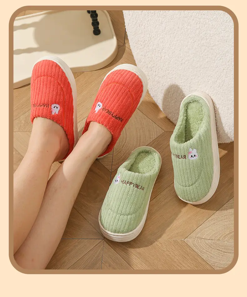 New Cotton Slippers for Men in Autumn and Winter with Heel for Home Indoor Household Thick-Soled Warm Home Non-Slip Woolen Cotton Shoes for Women — feature 12