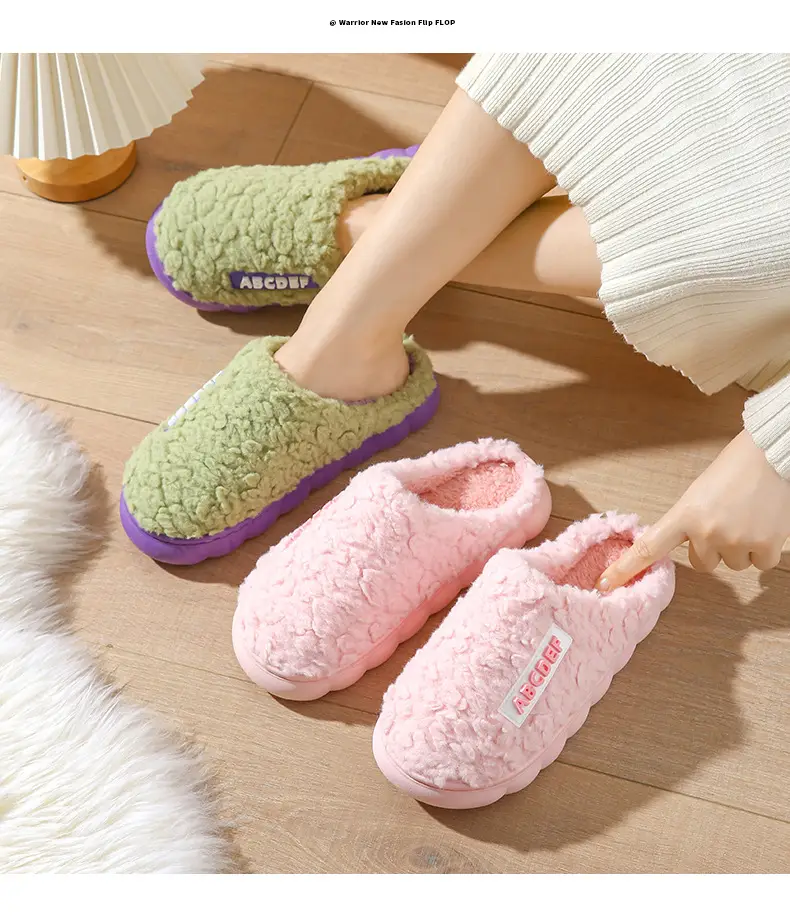 New Cotton Slippers for Men in Autumn and Winter with Heel for Home Indoor Household Thick-Soled Warm Home Non-Slip Woolen Cotton Shoes for Women — feature 14