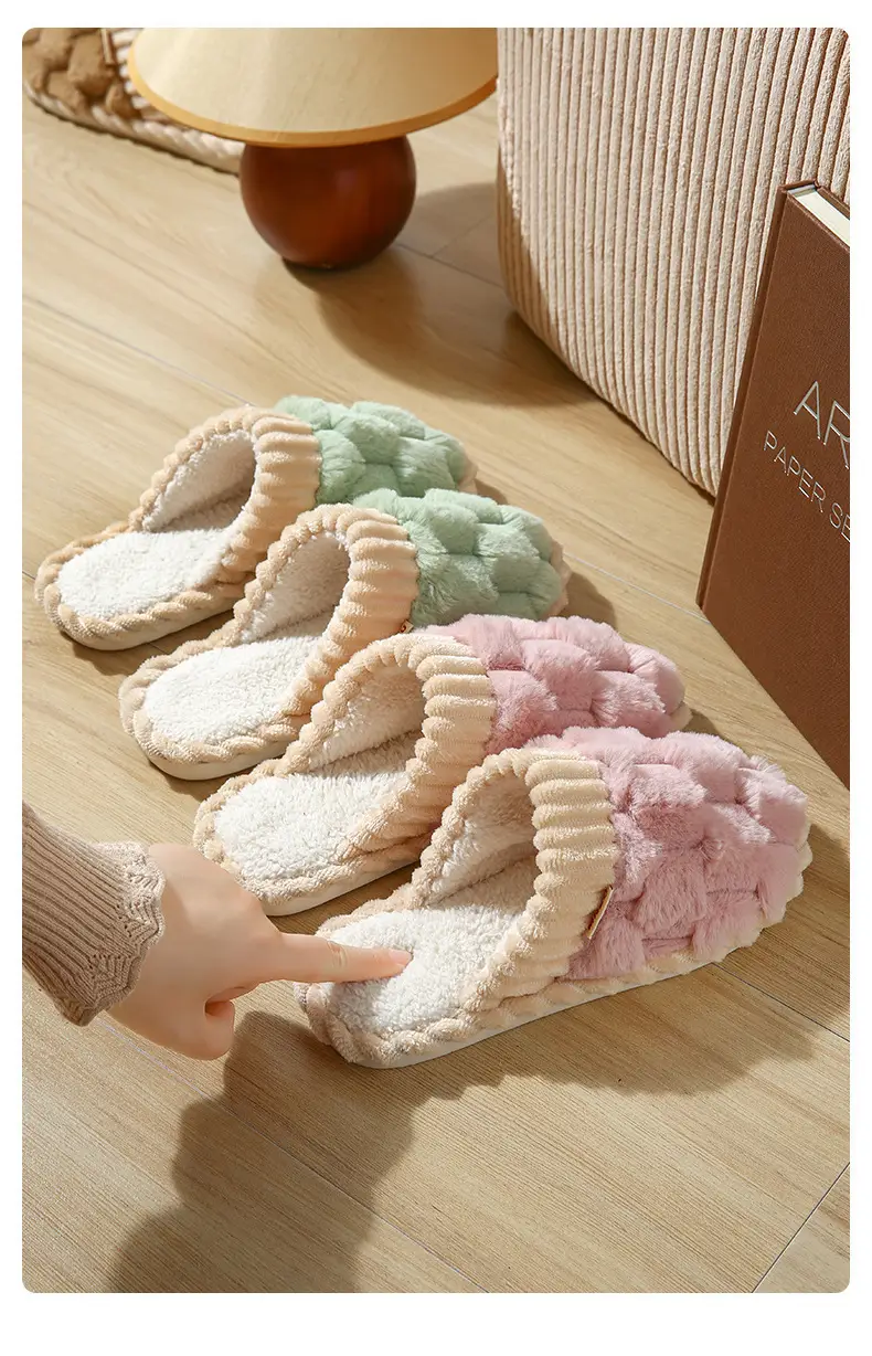 New Cotton Slippers for Men in Autumn and Winter with Heel for Home Indoor Household Thick-Soled Warm Home Non-Slip Woolen Cotton Shoes for Women — feature 21