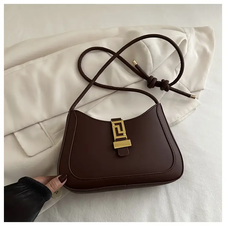 Brown Vintage Textile Shoulder Bag for Women — feature 12