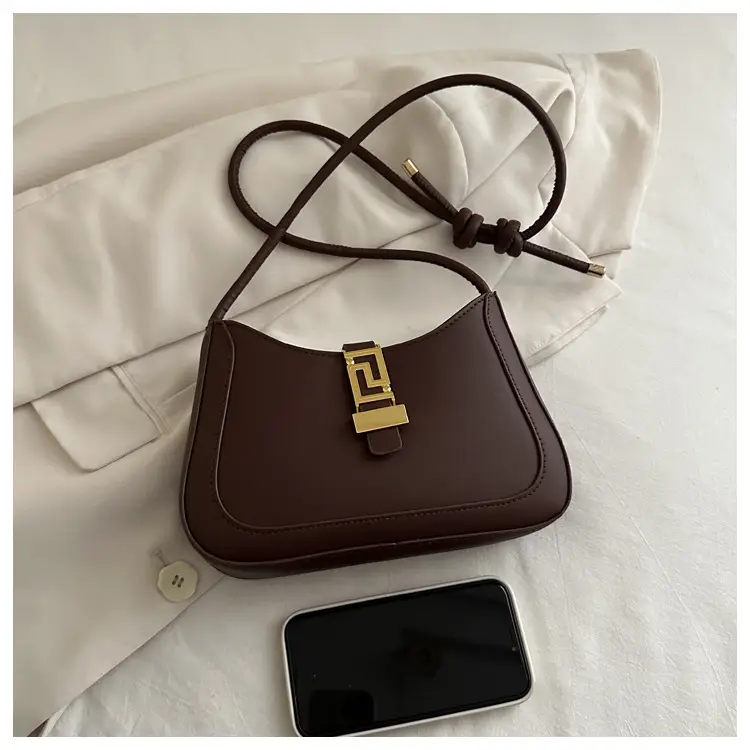Brown Vintage Textile Shoulder Bag for Women — feature 14