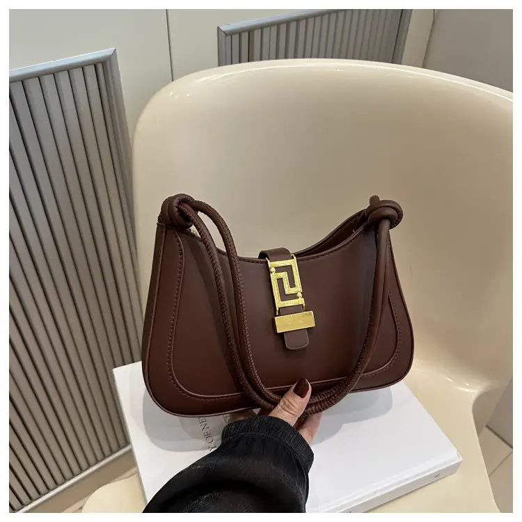 Brown Vintage Textile Shoulder Bag for Women — feature 18