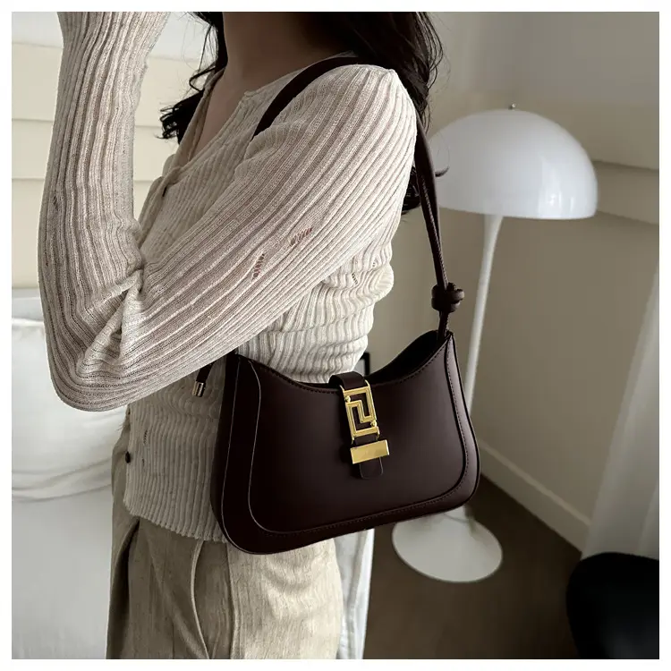 Brown Vintage Textile Shoulder Bag for Women — feature 30