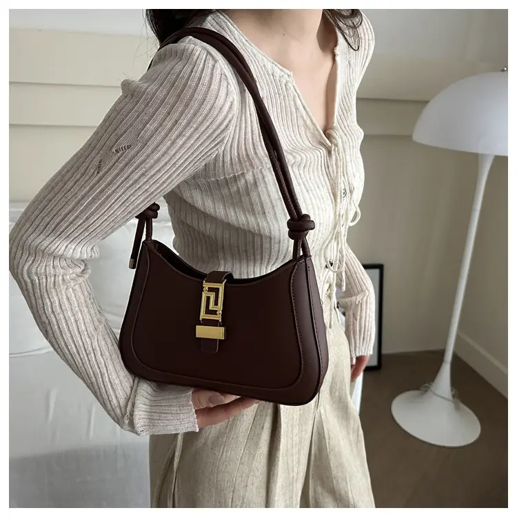 Brown Vintage Textile Shoulder Bag for Women — feature 31