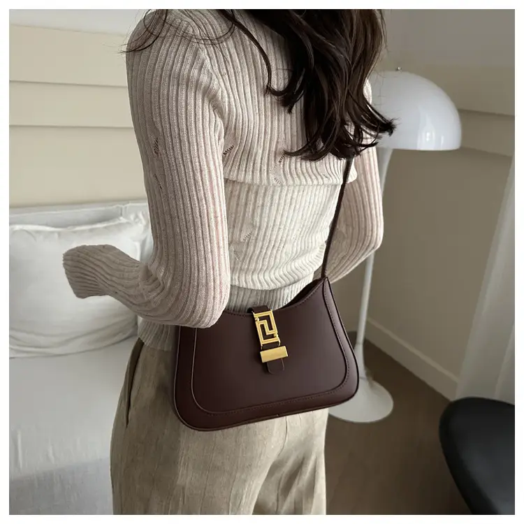 Brown Vintage Textile Shoulder Bag for Women — feature 32