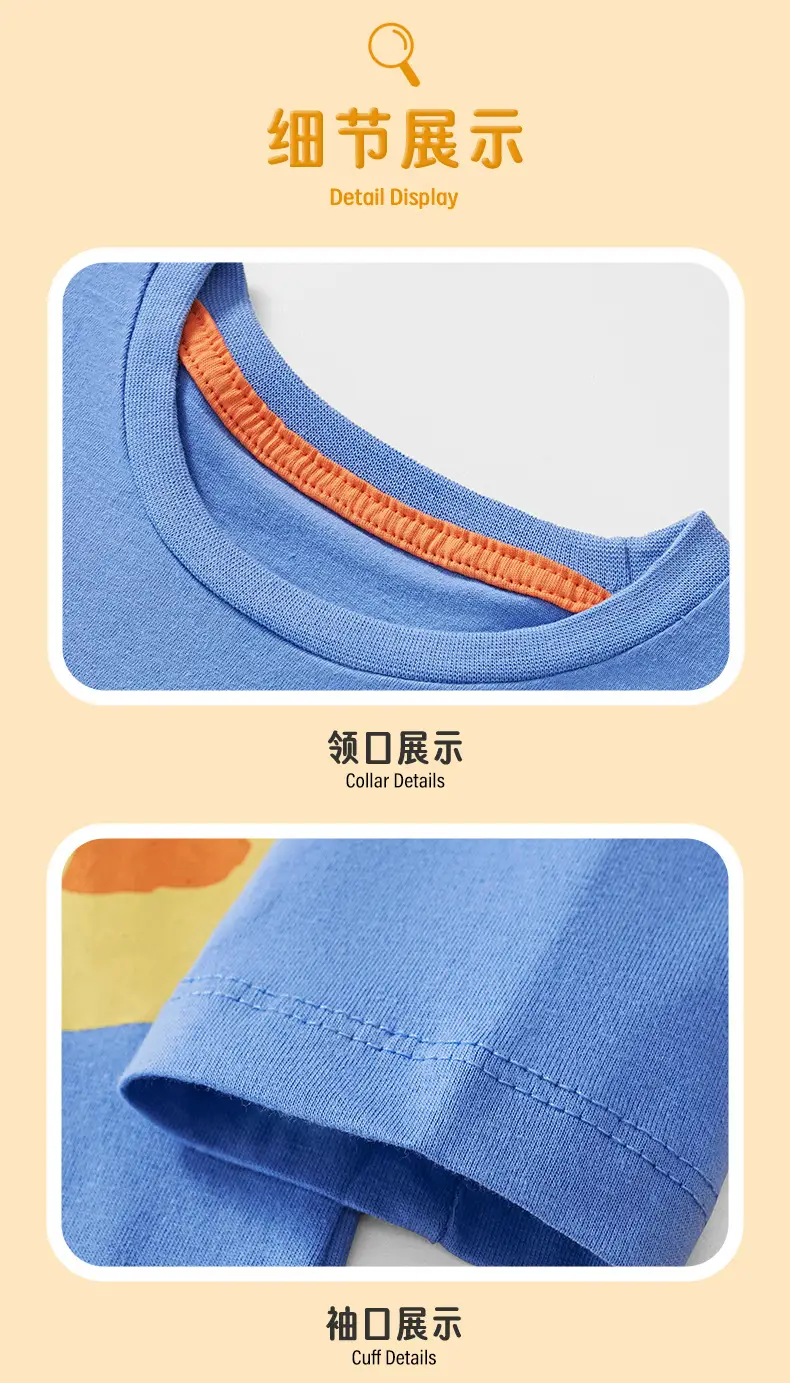 Boys Cotton Long Sleeve T-Shirt Blue Crocodile Print — feature 9