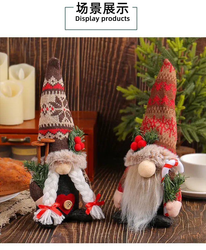 New Christmas Knitted Snowflake Pointed Hat Doll Ornaments — feature 5