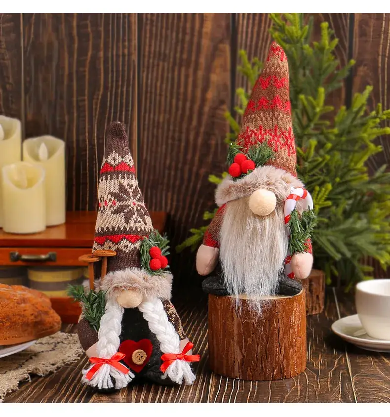 New Christmas Knitted Snowflake Pointed Hat Doll Ornaments — feature 6