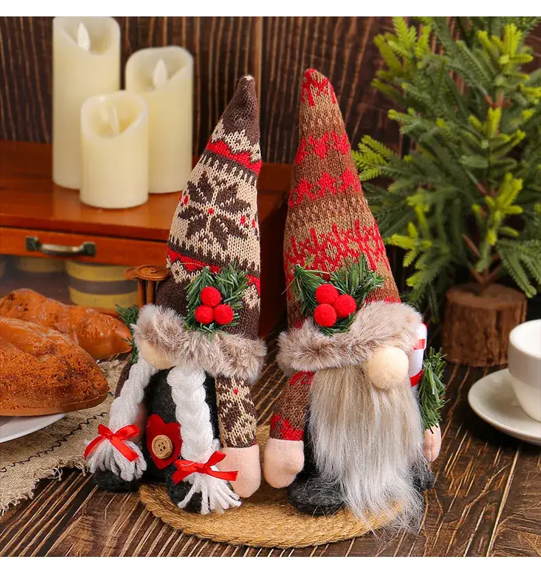 New Christmas Knitted Snowflake Pointed Hat Doll Ornaments — feature 7