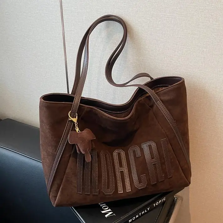 Women's Retro Brown Embroidered Tote Bag 2025 - Image 6