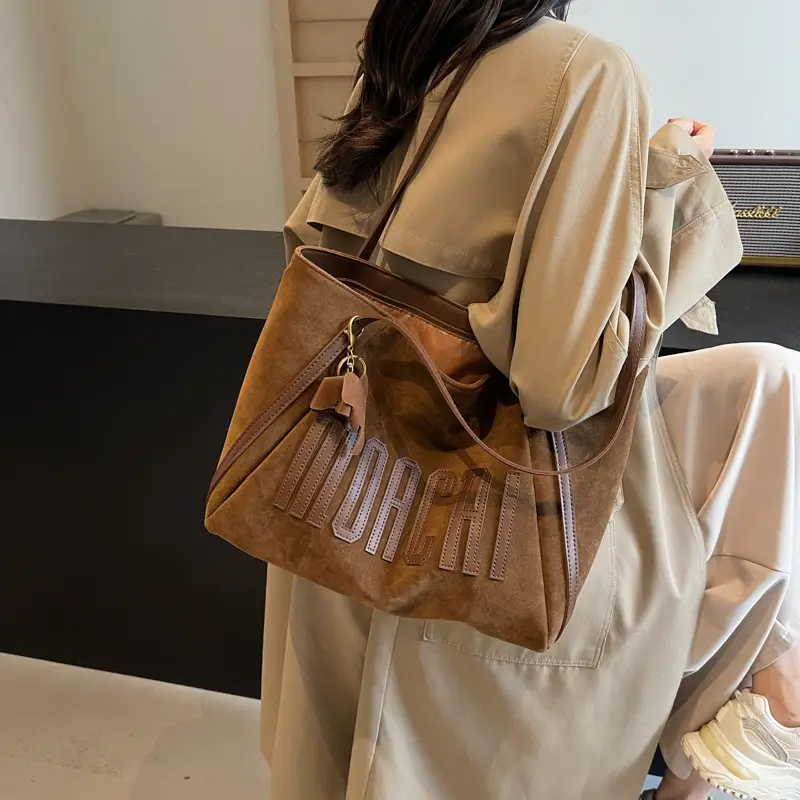 Women's Retro Brown Embroidered Tote Bag 2025 - Image 3